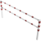 Stationary access barriers | for bolting on site | with top and quarter-bent bar | hot-dip galvanized and white coatedwith red reflecting stripes | total width: 3000 mm